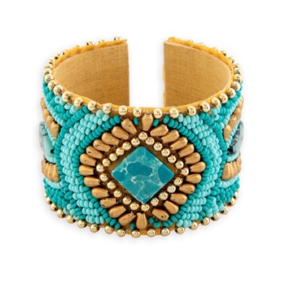 Myra Bag Savannah Worlds Beaded Cuff Bracelet - Picture 3 of 5